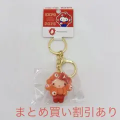 ミャクミャク　なりきり立体マスコット　推しカラーキーホルダー　ハローキティ