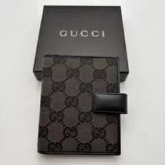 未使用 GUCCI グッチ システム手帳 GGキャンバス 美品 箱あり GUCCI（グッチ） アジェンダ 手帳 メモ ダイアリー アドレス帳付き GG