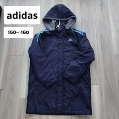 adidas ベンチコート 150.160サイズ ジュニア　ネイビー　美品