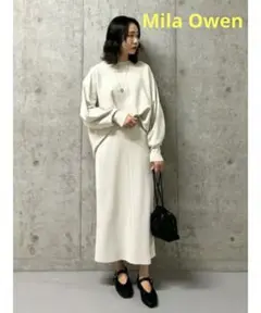 Mila Owen　クルーネックルーズフィットニットプルオーバーセットアップ