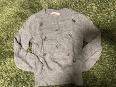 【美品】ニット　ビジュー付きトップス