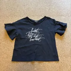 COMME CA ISM ブラック フレアースリーブ Tシャツ 130