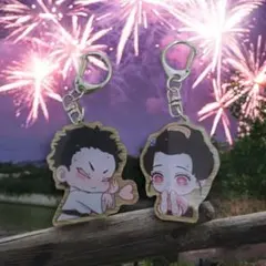 鬼滅の刃 猗窩座 狛治 小雪 アクリルキーホルダーセット