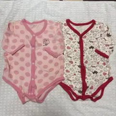 ロンパース　ピンク　赤　水玉　70サイズ