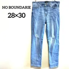 NO BOUNDARIE ダメージデニム 28X30 ジーンズ 古着