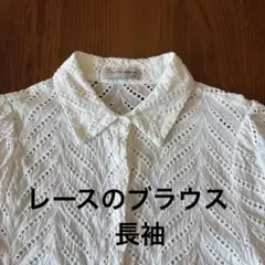 レース生地の長袖ブラウス