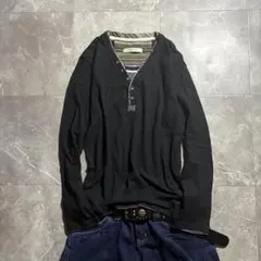 00s archive layered henley neck y2k お兄系