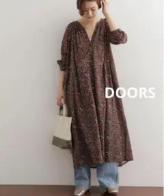 ドアーズ オリエンタルプリント ワンピース　シャツワンピ