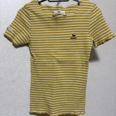 DOG DEPT SANTA MONICAイエローホワイトストライプ Tシャツ