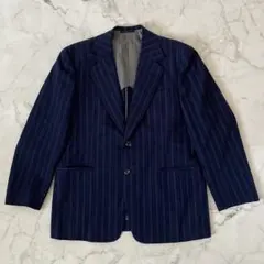 00' vintage テーラードジャケット ストライプ 紺 アーカイブ y2k