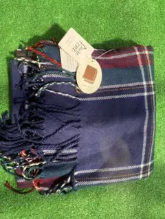 新品未使用　チェック柄ストール ネイビーレッド　マフラー　秋冬　通学　通勤　防寒