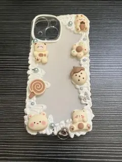 ホワイト ホイップデコ iPhone15 ケース スマホケース