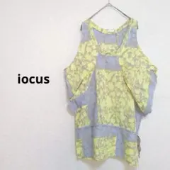 iocus ヨクス 変形チュニック 総柄 ブラウジング イエロー グレー 水色