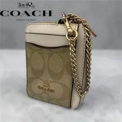 COACH コーチ カードケース シグネチャー ジップ PVC パスケース付