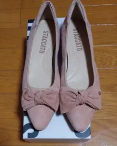 【送料込み】STACCATO 山羊革スエード リボンデザイン　フラットシューズのサムネイル