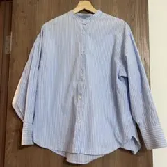 チャオパニック　袖ボタンストライプシャツ　F