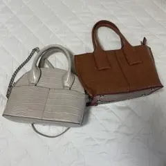 ZARA クロコダイル風ハンドバッグ 2点セット