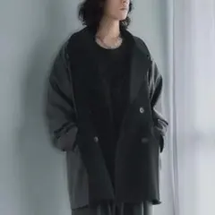 新品 HARE ハレ ウールキリカエPコート ブラック サイズM