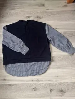 K WORKS LONDON M ネイビー ストライプ シャツ