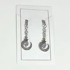 チャーム 三日月 ビジュー シルバー コスメポーチ キーホルダーチャーム