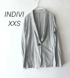INDIVI テーラードジャケット XXS ライトグレー ストレッチのサムネイル