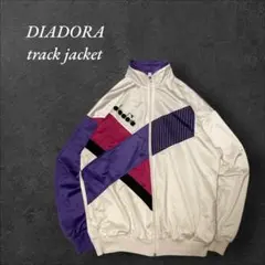 90'sDIADORA トラックジャケットジャージ刺繍ロゴマルチカラー