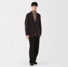 【MUJI Labo】 紳士　カシミヤ混　ジャケットブラウンM