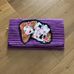 新柄】ロラライハリス総柄 やりくり長財布 ハンドメイド ミニ財布