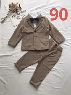 90cm キッズフォーマル 入学式 スーツ  長ズボン　4点セット【113】