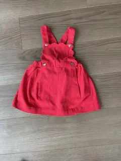 Jacadi レッド サロペットジャンバースカート 12M