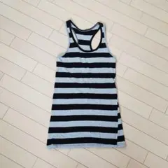 ボーダータンクトップ ブラック/グレー オシャレ 可愛い free