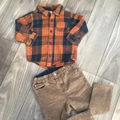 OLD NAVY チェック柄長袖シャツ 12-18M