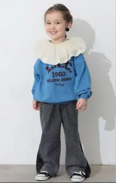 新品同様ocean＆groundフリル襟 スウェットトレーナー 青140sizeのサムネイル