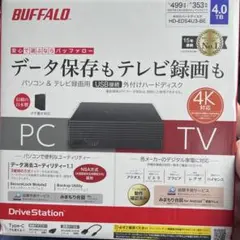 新品 BUFFALO 外付けハードディスク 4TB HD-EDS4U3-BE