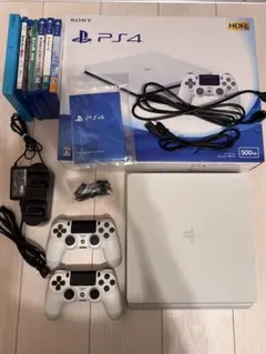 PS4本体 グレイシャーホワイト500GB CUH-2100A BO2 充電器付