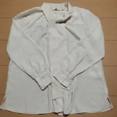UNIQLO ボウタイブラウス 長袖 オフホワイト Mのサムネイル