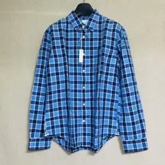 新品　GAP ギャップ　チェック柄シャツ　長袖　ブルー
