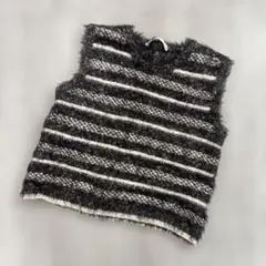 ZARA ノースリーブトップス 黒・白 ストライプ