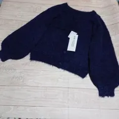 【未使用】KOBE LETTUCE ネイビー 長袖モヘアカーディガン