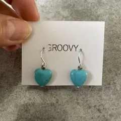 ターコイズブルー ハート型ピアス