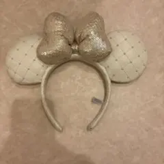 ディズニー カチューシャ ホワイト キルティング カチューシャ フリー ミニー