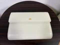 HANAE MORIチェーンショルダーバッグ ホワイト ゴールド金具