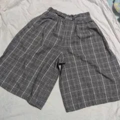 チェック柄ハーフパンツ グレー系