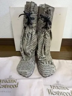 未着用★ヴィヴィアンウエストウッド 英字 猫足ブーツ★39