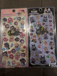【正規品】プチドロップステッカー　プリンセス　ヴィランズ　ディズニー　2枚セット