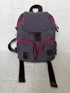 Kipling ドット柄リュック ダークパープルのサムネイル