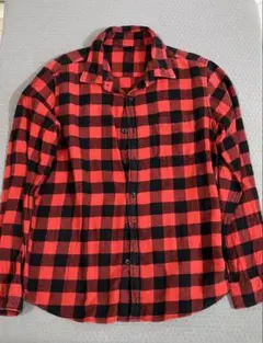 UNIQLO 長袖シャツ 150 レッド・ブラックチェック