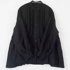 【美品】ロペピクニック 羽織れる ペプラムシャツ M 黒　体型カバーのサムネイル