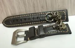 スカル　レザー風ベルト　中古品　ラグ幅22mm