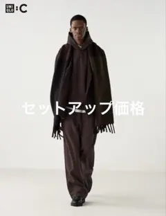 ユニクロC スウェットオーバーサイズプルパーカ　M スウェットワイドパンツS